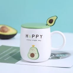 Juwas NEW ARRIVAL Lovely Green Avocado Mug With Lid