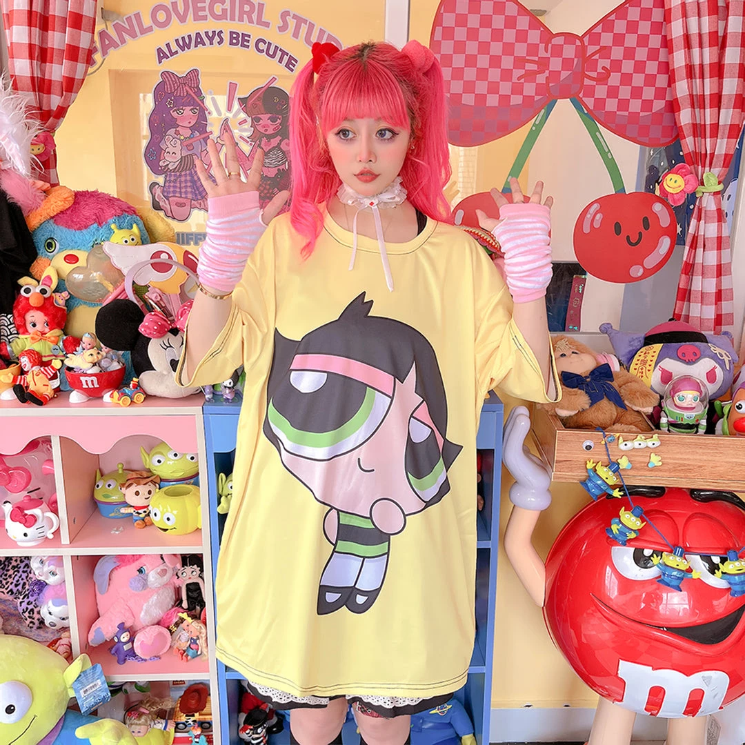 Juwas NEW ARRIVAL Harajuku Cartoon Animal Print Loose Summer T-shirt 6 Juwas NEW ARRIVAL Harajuku Cartoon Animal Print Loose Summer T-shirt