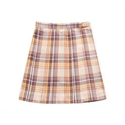Juwas Japanese School Girl Yellow Plaid Mini Skirt