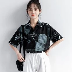 Juwas Vintage Letters Print Pocket Short Sleeve Shirt 11 Juwas Vintage Letters Print Pocket Short Sleeve Shirt