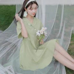 Juwas Flower Embroidery Spring Dress