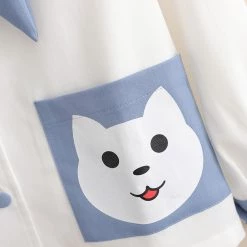 Juwas CLOTHING Sailor Collar Cat Button Up Shirt