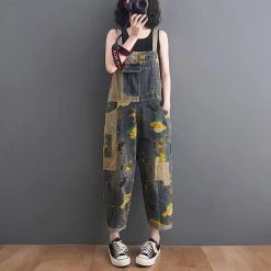 Juwas Vintage Animal Print Overalls NEW ARRIVAL