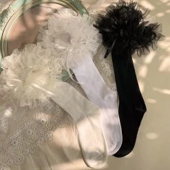 Juwas Cake Doll Tulle Flounce Lolita Stockings CLOTHING