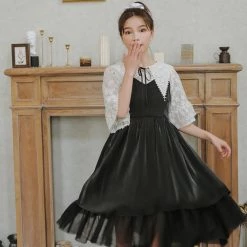 Juwas NEW ARRIVAL Kawaii Vintage Lace Shirt Under Dress