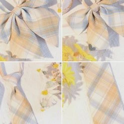 Juwas NEW ARRIVAL School Yellow Plaid JK Uniform Bow Ties & Ties