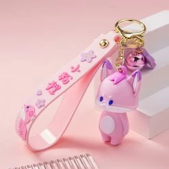 Juwas Lovely Pink Fox PVC Keychain