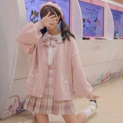 Juwas Kawaii Milk Bear Print Pastel Cardigan NEW ARRIVAL 10 Juwas Kawaii Milk Bear Print Pastel Cardigan NEW ARRIVAL