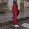 Juwas Gothic Chain Pocket Plaid Loose Cargo Pants NEW ARRIVAL