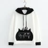 Juwas CLOTHING Japanese Cat Head Paw String Hoodie
