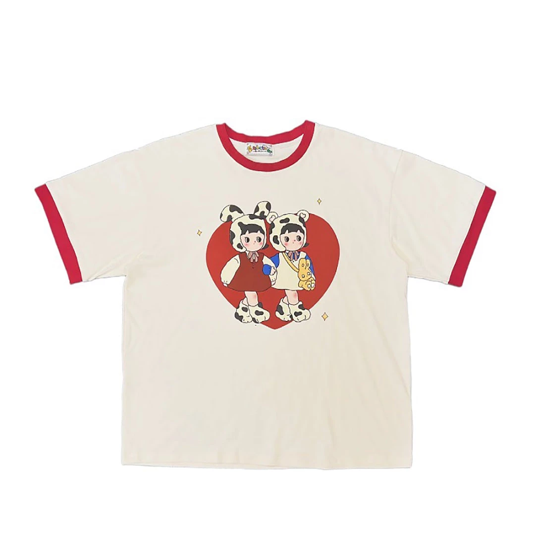 Juwas Cartoon Cows Print Cotton T-shirt 8 Juwas Cartoon Cows Print Cotton T-shirt