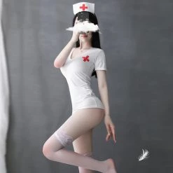 Juwas CLOTHING Sexy Nurse White T-Shirt Outfit