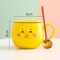 Juwas Cute Cartoon Rabbit Bear Frog Chick Ceramic Mug