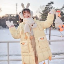 -Juwas NEW ARRIVAL Kawaii Duck Embroidery Scarf