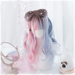 Juwas NEW ARRIVAL Harajuku Tri-Color Ombre Big Curls Wig