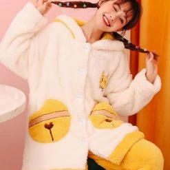 Juwas Kawaii Yellow MyCat Oversized Pajamas
