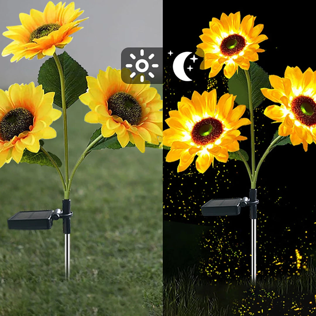 Juwas Solar Powered Garden Sunflower Lights 9 Juwas Solar Powered Garden Sunflower Lights