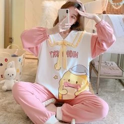 Juwas NEW ARRIVAL Kawaii Chicken Print Pajamas Set