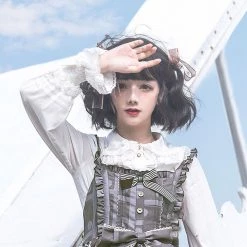 Juwas NEW ARRIVAL Kawaii Messy Wave Bob Cut Wig