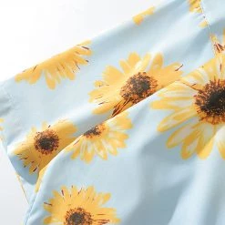 Juwas Sunflowers Printed Vintage Loose T-shirt