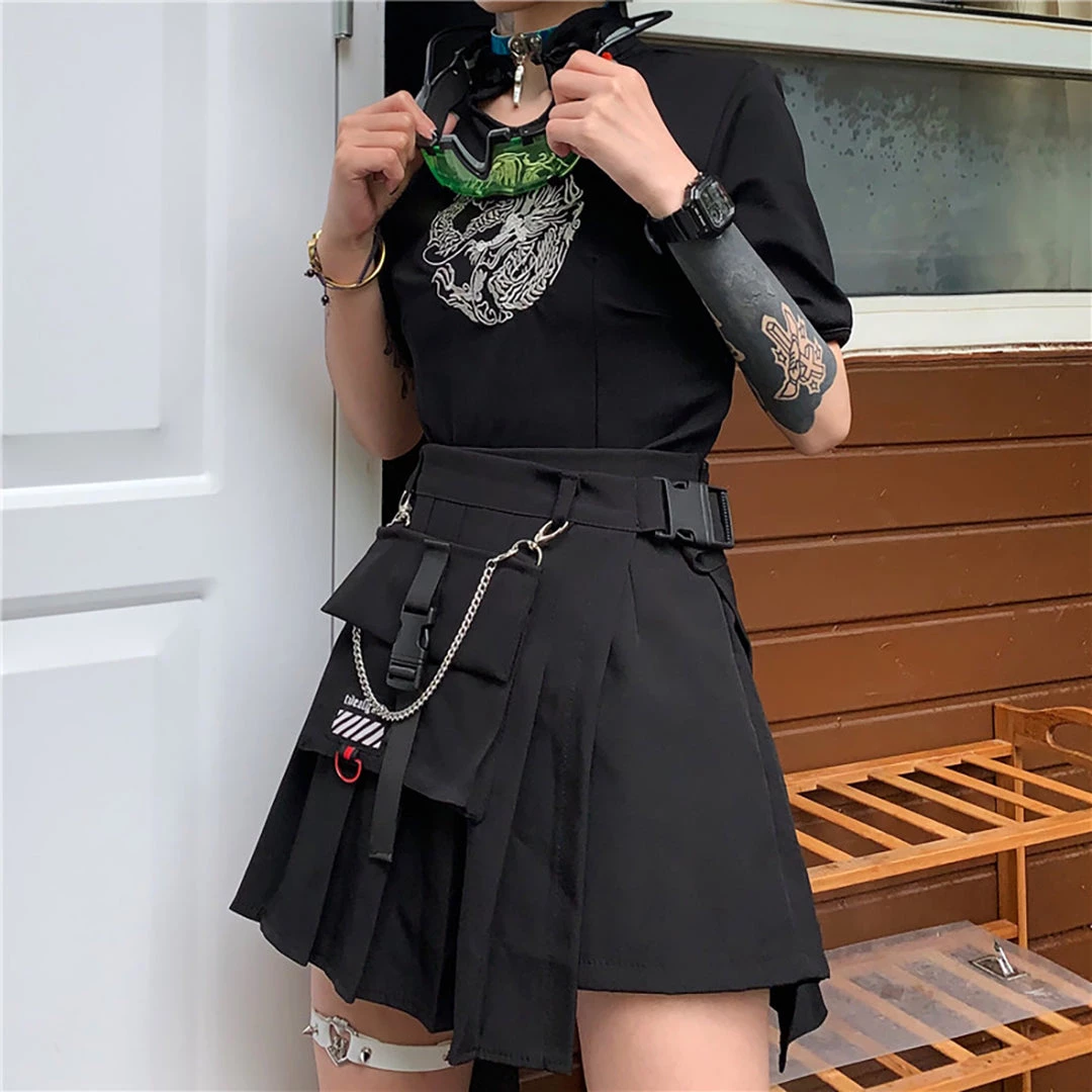 Juwas Gothic Irregular Cargo Mini Skirt NEW ARRIVAL 6 Juwas Gothic Irregular Cargo Mini Skirt NEW ARRIVAL