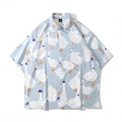 Juwas Ducks Printed Vintage Harajuku Loose T-shirt NEW ARRIVAL