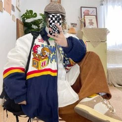 Juwas Dog Letter Oversized Jacket Coat NEW ARRIVAL