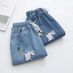 Juwas NEW ARRIVAL Cartoon Animal Embroidery Coat Tie Shirt Denim Pants