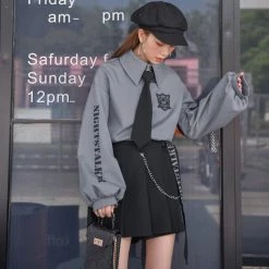 -Juwas NEW ARRIVAL Police Style Polo Collar Chic Hoodie