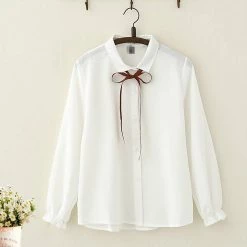 Juwas.com Online Store Japanese College Style Bowknot Shirt Vest Set