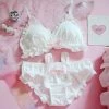-Juwas Cute Bow Knot Bunny Ruffle Padded Bra Panty Set 1 -Juwas Cute Bow Knot Bunny Ruffle Padded Bra Panty Set