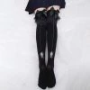 Juwas Dark Black Goth Spider Web Knee Socks CLOTHING