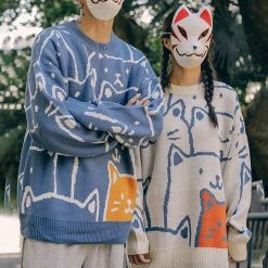 Juwas Cats Family Oversize Sweater NEW ARRIVAL