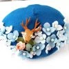 Juwas Flowers Deer Beret Hat