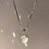 Juwas White Nephrite Silver Pendant Necklace NEW ARRIVAL