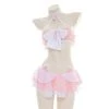 Juwas Cheeky Pink Cat Ruffled Cosplay Set