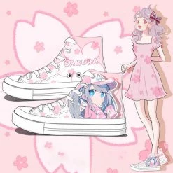 Juwas Shoes Sakura Animal Girl Canvas Sneaker