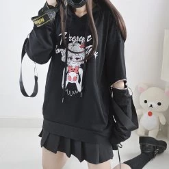-Juwas Little Devil Zipper Sleeve Hoodie NEW ARRIVAL