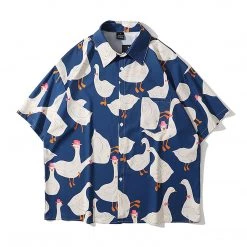 Juwas Ducks Printed Vintage Harajuku Loose T-shirt NEW ARRIVAL