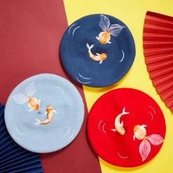 Juwas CLOTHING Goldfish Handmade Beret