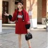 -Juwas NEW ARRIVAL Panda Embroidery Fake Two-Piece Hoodie Dress