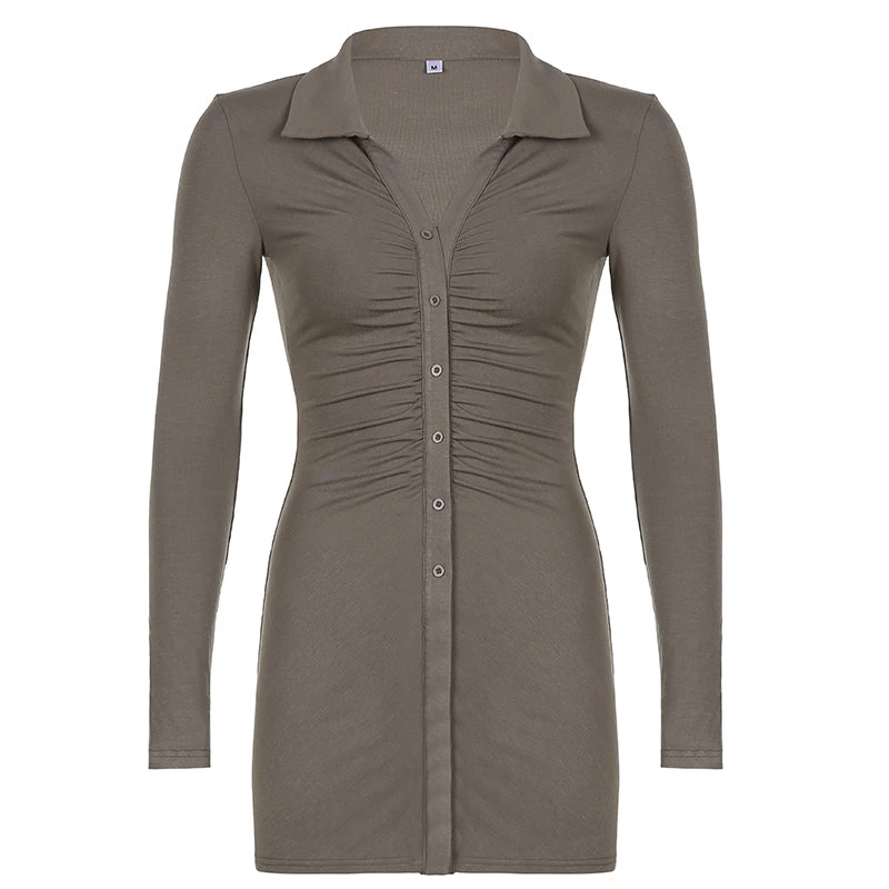 Juwas CLOTHING Sexy Button Up Solid Bodycon Dress 10 Juwas CLOTHING Sexy Button Up Solid Bodycon Dress