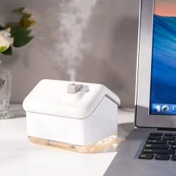 Juwas Kawaii Mini House Air Humidifier With Warm Light