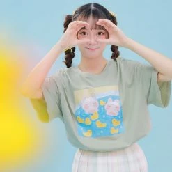 Juwas Kawaii Rabbit Graphic Printed Tees 13 Juwas Kawaii Rabbit Graphic Printed Tees