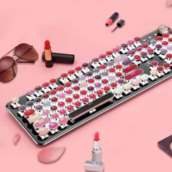 Juwas.com Online Store Kawaii Punk Gaming Wired Mechanical Keyboard For Mac, Windows