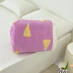 Juwas Party Hat Print Velvet Fleece Blanket HOME&LIFESTYLE