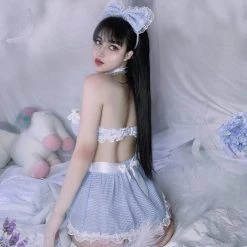 Juwas CLOTHING Pastel Lolita Sheer Cloth Two-Piece Lingerie