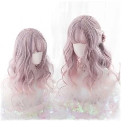 Juwas NEW ARRIVAL Harajuku Long Old Rose Ombre Wavy Wig