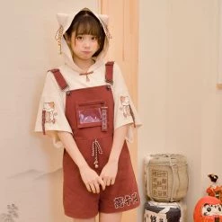 Juwas NEW ARRIVAL Kawaii Japanese Red Jumper Shorts