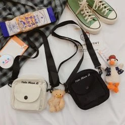Juwas Mini Basic Sling Bag With Mini Bear Pendant